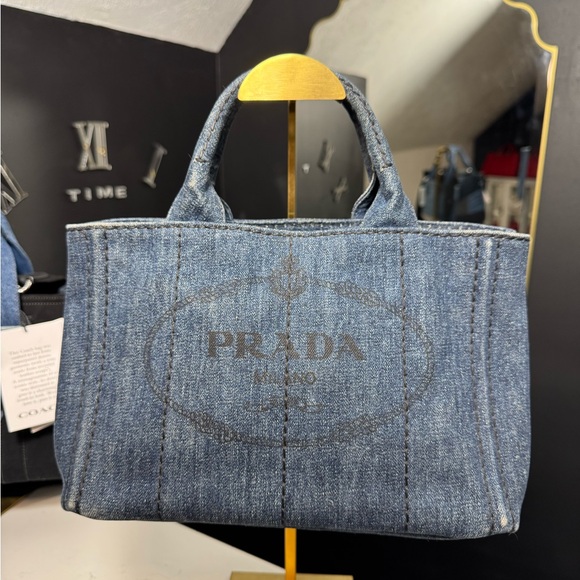 Prada Blue Denim Tote Bag - Picture 1 of 4